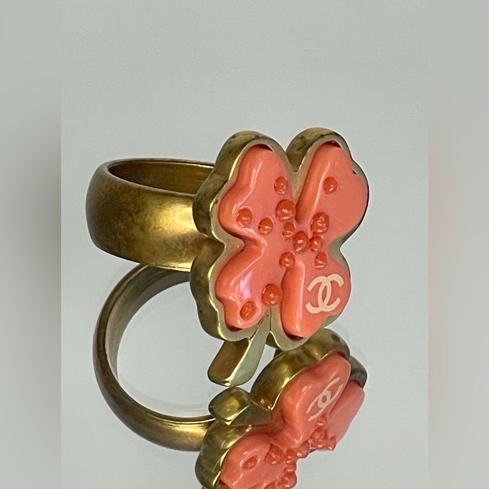 Chanel CC Logo Clover Ring size 6 - Picture 2 of 9